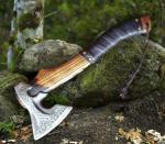 Viking Battle Axe with Nordic Runes – Carbon Steel