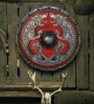 24" Wooden Viking Shield with Heavy Metal Fittings