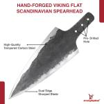 Hand-Forged Carbon Steel Viking Spear Head