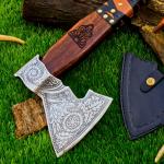 Viking Tomahawk Axe with Sheath - Carbon Steel
