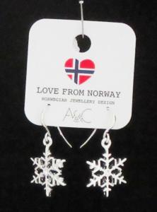 Norwegian Snowflake Silver Necklace and Earrings Set