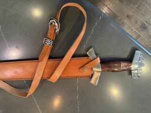 Celtic Damascus Viking Sword with Scabbard & Strap