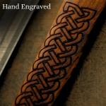 Damascus Steel Viking Sword with Wooden Scabbard
