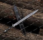 Damascus Steel Viking Valhalla Sword with Sheath