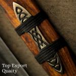 Damascus Steel Viking Sword with Wooden Scabbard