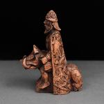 Freyr Wood Finish Statue - Norse Harvest God Figurine