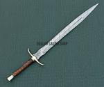 Hand Forged Damascus Steel Viking Sword with Rosewood Handle