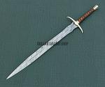 Hand Forged Damascus Steel Viking Sword with Rosewood Handle