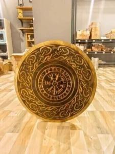 Functional Medieval Viking Wooden Shield for Decor
