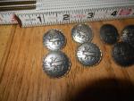 Set of 8 Vintage Norwegian Pewter Buttons