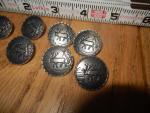 Set of 8 Vintage Norwegian Pewter Buttons