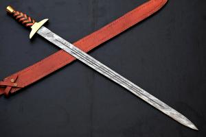 Custom Handmade Damascus Steel Viking Long Sword