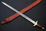 Custom Handmade Damascus Steel Viking Long Sword
