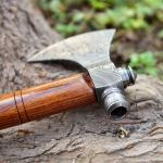 Hand Forged Damascus Steel Viking Smoking Pipe Axe