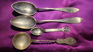 Set of 4 Norwegian Silver Spoons and Ladle