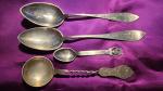 Set of 4 Norwegian Silver Spoons and Ladle