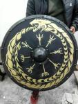 30" Vintage Viking Wooden Round Battle Shield