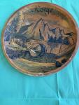 Norwegian Hanging Plate with Mountain Scene Decor