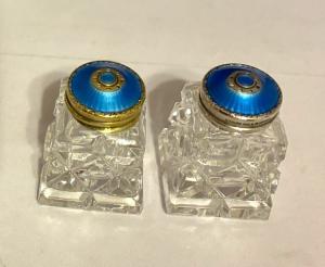 Hroar Prydz Silver Enamel Salt & Pepper Set