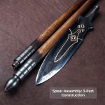 Draupnir Spear with Etched Blade and Wooden Shaft