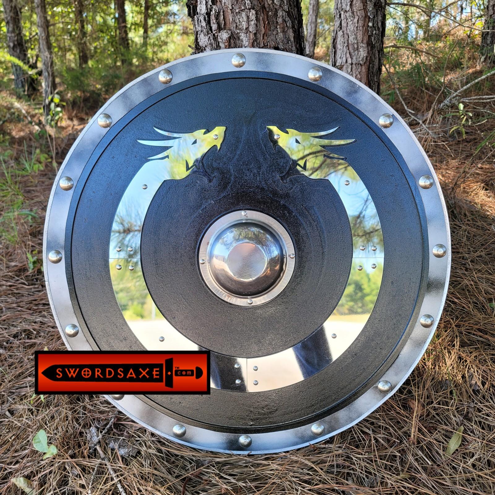 Viking Dragon Round Shield – Battle Ready Steel