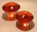 Vintage Viking Glass Orange Mushroom Paperweight Figurines