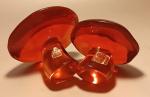 Vintage Viking Glass Orange Mushroom Paperweight Figurines