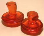 Vintage Viking Glass Orange Mushroom Paperweight Figurines