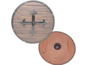 23" Wooden Viking Shield - Battle-Worn Decor