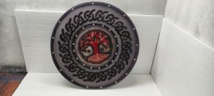 24" Viking Wooden Shield with Heavy Metal Fittings