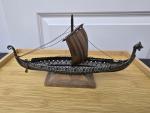 Bronze Viking Longship with Copper Sail 10.5