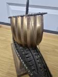 Bronze Viking Longship with Copper Sail 10.5