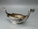 Vintage Viking Boat Salt Cellar with Glass Insert