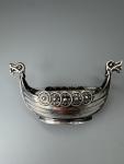 Vintage Viking Boat Salt Cellar with Glass Insert