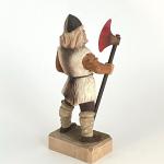 Vintage Henning Norway Hand Carved Wood Viking with Axe - 8" Read