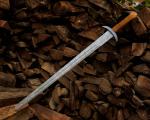 Damascus Steel Viking Sword with Leather Pouch