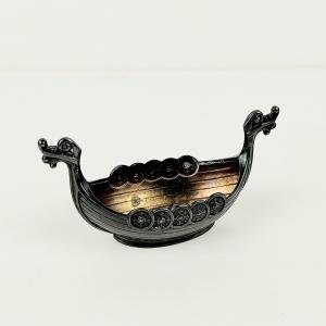 Theodor Olsens Viking Ship Sterling Silver Salt Dish