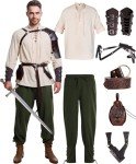 Men's Renaissance Pirate Costume Set with Accessories