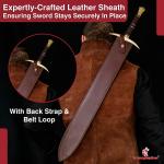 Damascus Steel Viking Sword with Back Sheath