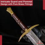 Damascus Steel Viking Sword with Back Sheath