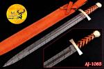 Custom Handmade Damascus Steel Viking Sword
