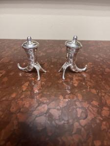 Norwegian Sterling Silver Vintage Salt and Pepper Horns