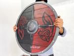 Viking Bear Round Shield – 24'' Wooden Decor