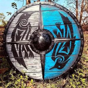 Viking Battle-Ready Wooden Shield - Perfect Gift