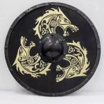 30" Viking Wooden Shield with Metal Fittings