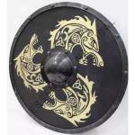 30" Viking Wooden Shield with Metal Fittings