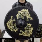 30" Viking Wooden Shield with Metal Fittings