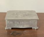 1930s Norway Engraved Pewter Box with Nordic Design
