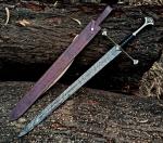 Viking Sword with Decorative Damascus Steel Blade