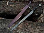 Viking Sword with Decorative Damascus Steel Blade